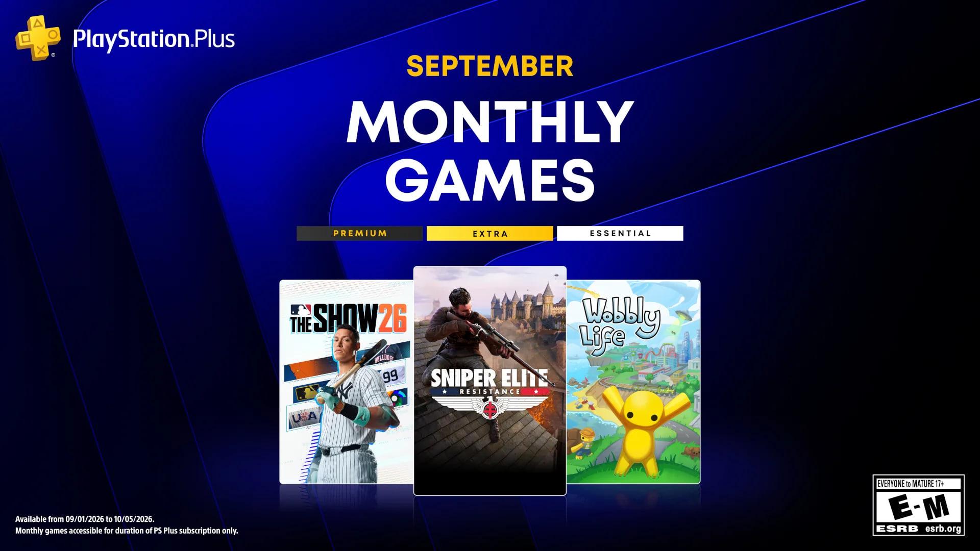جلد بازی‌های رایگان سپتامبر ۲۰۲۶ پلی استیشن پلاس شامل Sniper Elite: Resistance و MLB The Show 26 و Wobbly Life و Chained Echoes