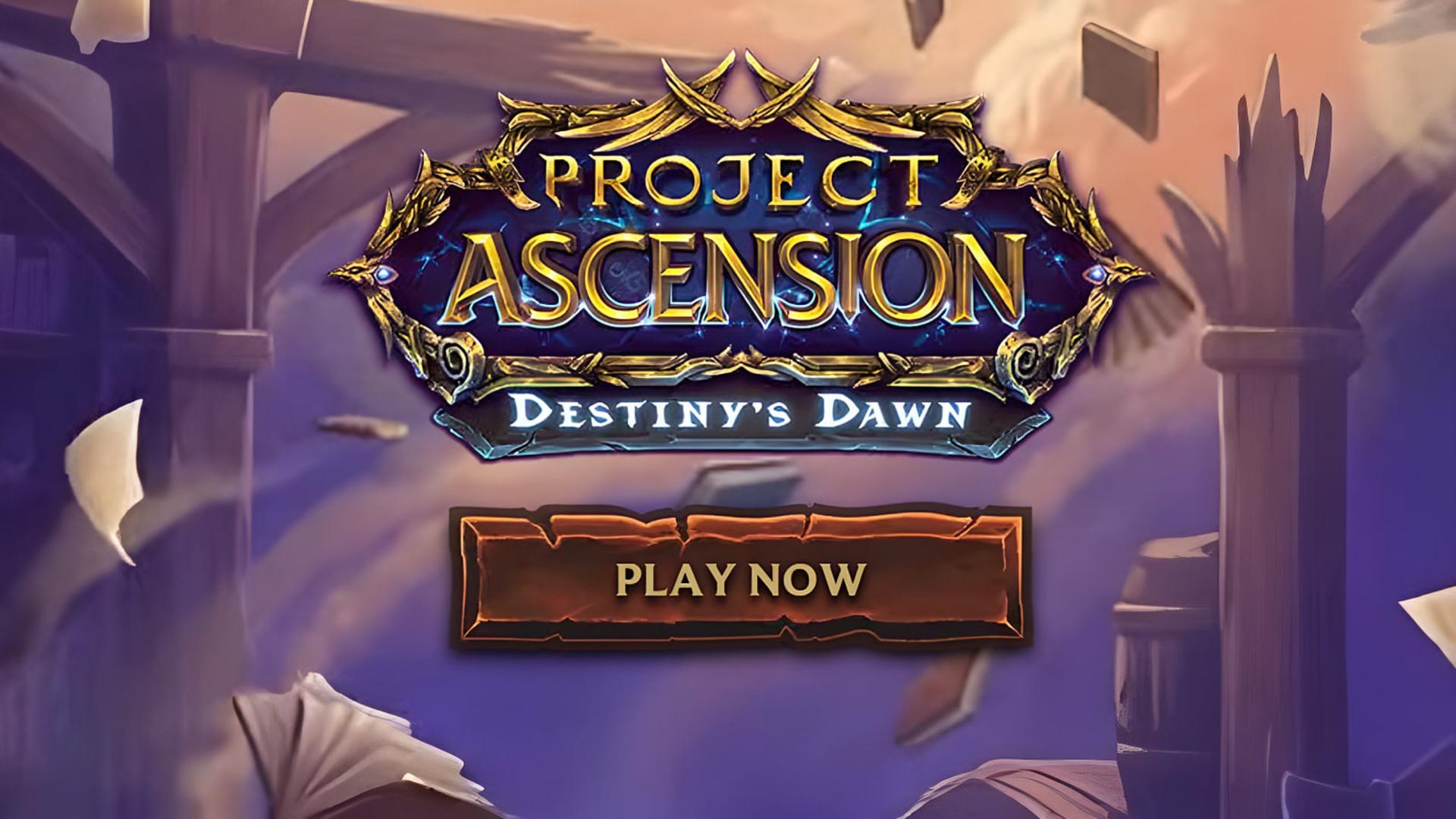 لوگوی بازی Project Ascension نسخه Destiny's Dawn با پس‌زمینه فانتزی