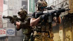 سربازان بازی Modern Warfare 4 در حال درگیری مسلحانه در محیط شهری