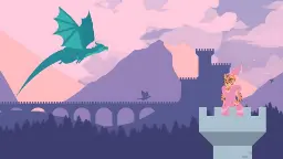 اژدهای سبز (Green Dragon) در حال پرواز در آسمان بازی Flappy Dragon
