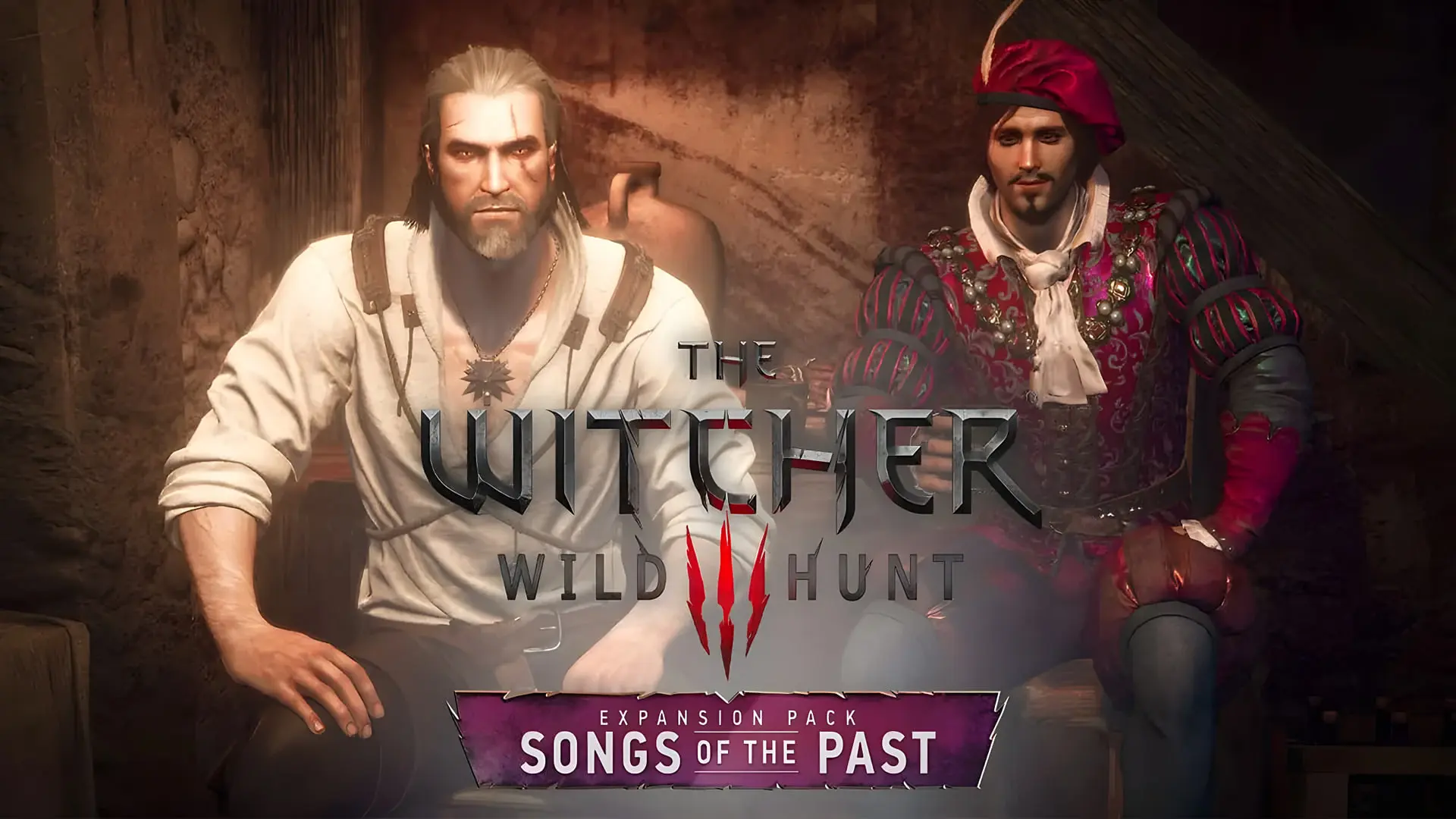 گرالت (Geralt) و دندلاین (Dandelion) در بازی The Witcher 3: Songs of the Past