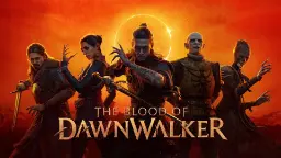 شخصیت‌های اصلی بازی The Blood of Dawnwalker در پس‌زمینه‌ای نارنجی