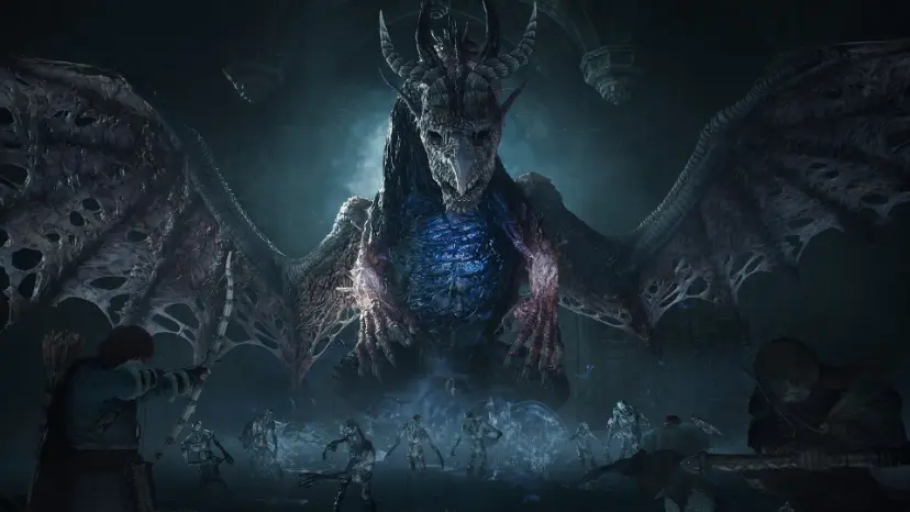 اژدهای عظیم‌الجثه در بازی Dragon's Dogma 2 (Dark Arisen) در میان گروه‌های دشمن