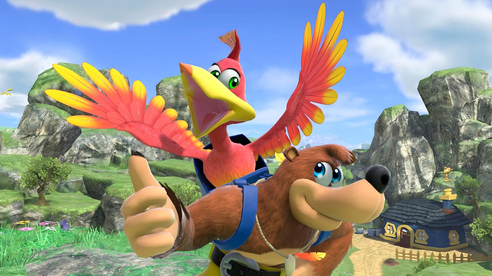 شخصیت‌های بانجو (Banjo) و کازویی (Kazooie) در بازی Super Smash Bros. Ultimate
