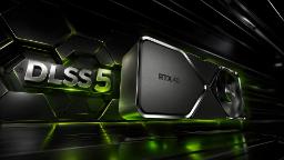 کارت گرافیک انویدیا (NVIDIA) سری RTX 40 در کنار لوگوی DLSS 5