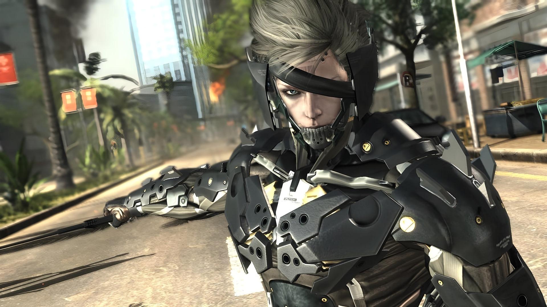 شخصیت سایبورگ ریون (Raiden) در محیط شهری بازی Metal Gear Rising: Revengeance
