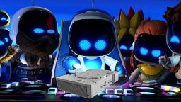 ربات‌های آسترو بات (Astro Bot) در کنار قطعات لگو پلی‌استیشن