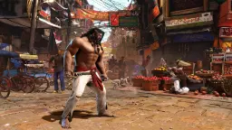 شخصیت آرژون (Arjun) در محیط بازاری شلوغ بازی Street Fighter 6