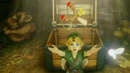 شخصیت لینک (Link) در مقابل صندوقچه باز در بازی The Legend of Zelda: Ocarina of Time Remake