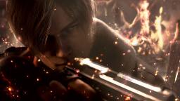 لئون کندی (Leon Kennedy) در حال نشانه‌گیری با تپانچه در بازی Resident Evil 4