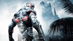 شخصیت زره‌پوش در محیطی کوهستانی و جنگلی در بازی Crysis