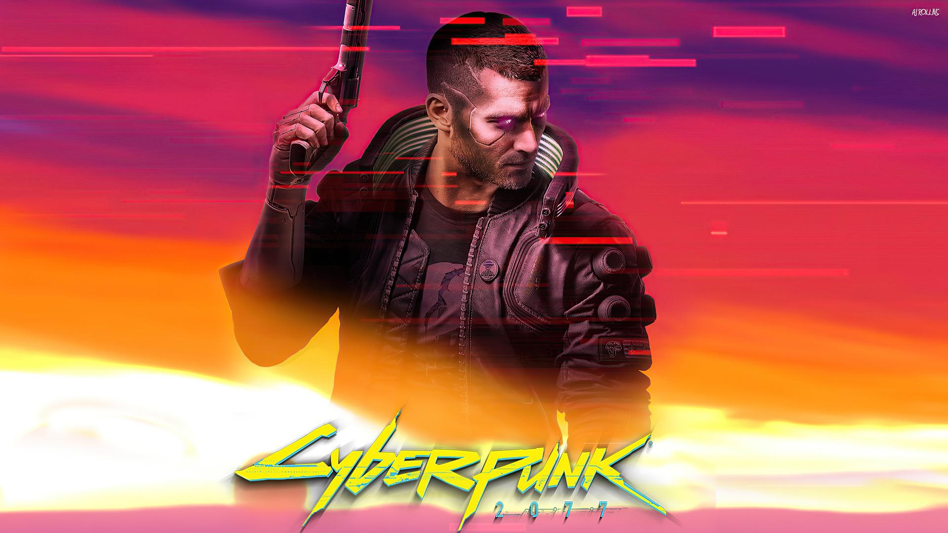 پوستر (کاور) بازی Cyberpunk 2077 با تم بنفش