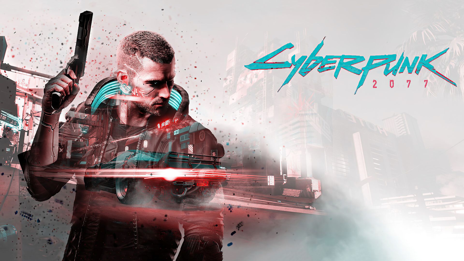 پوستر (کاور) بازی Cyberpunk 2077 با تم سفید