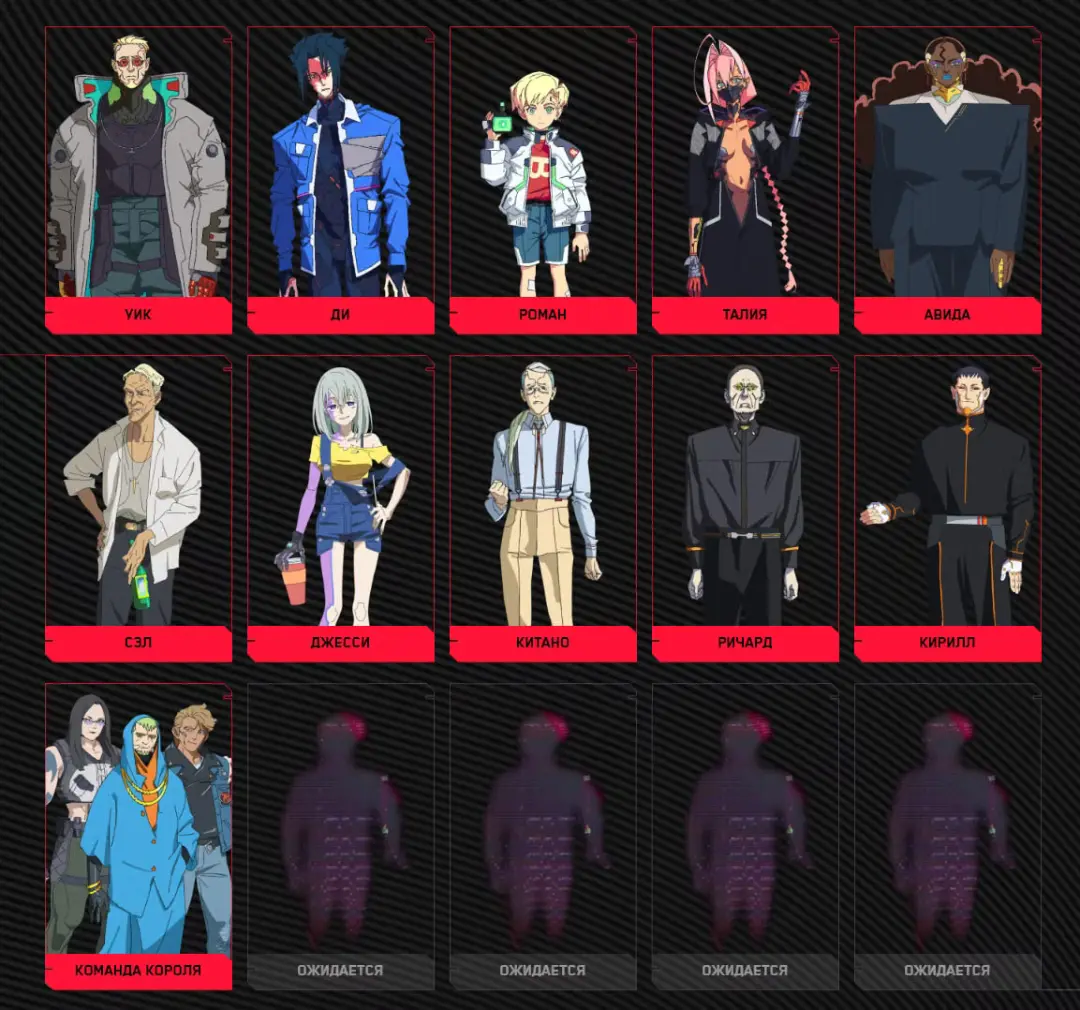 طرح‌های گرافیکی شخصیت‌های جدید انیمه Cyberpunk: Edgerunners 2