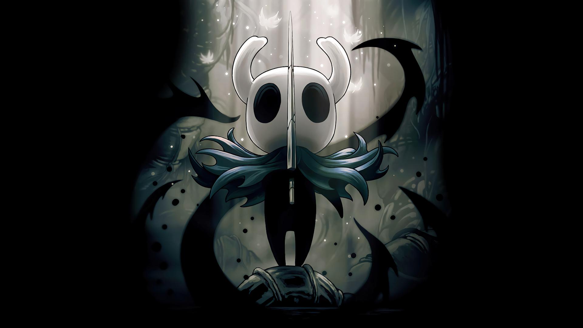 احاطه شدن The Knight (شوالیه) توسط تاریکی در بازی Hollow Knight