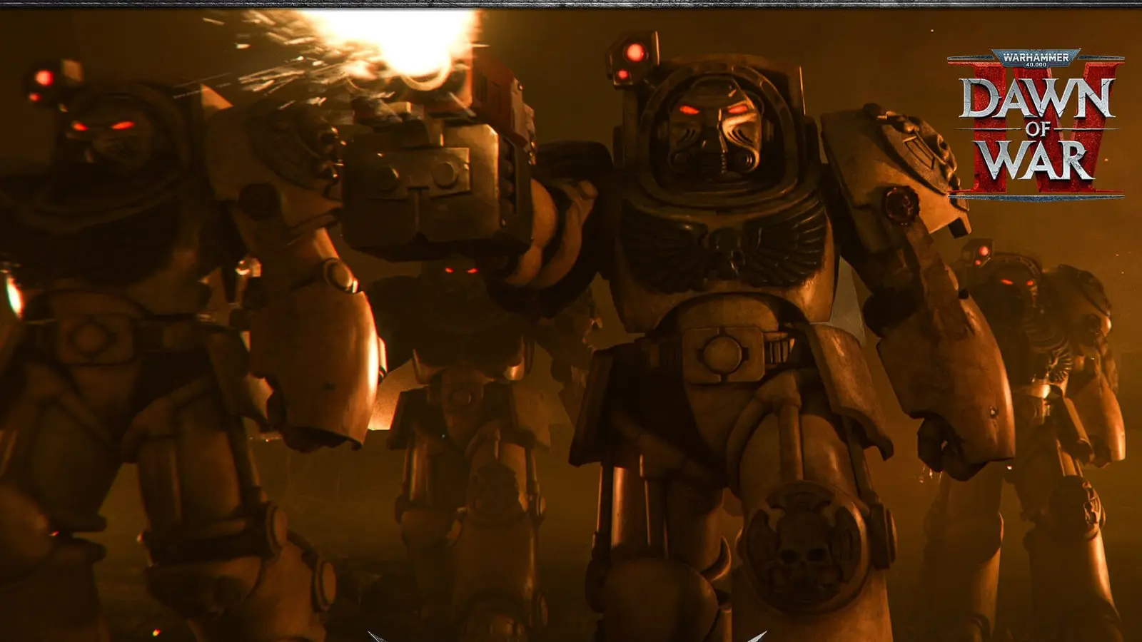 سربازان زره‌پوش در محیط جنگی بازی Dawn of War 4