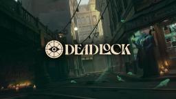 لوگوی بازی Deadlock در پس‌زمینه‌ای از یک کوچه تاریک