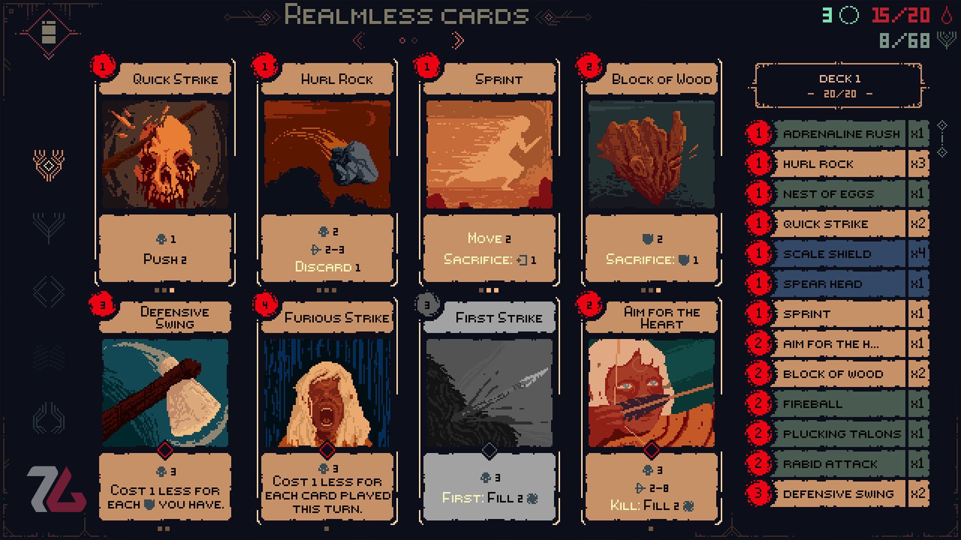 برخی از کارت‌های بازی Death Howl