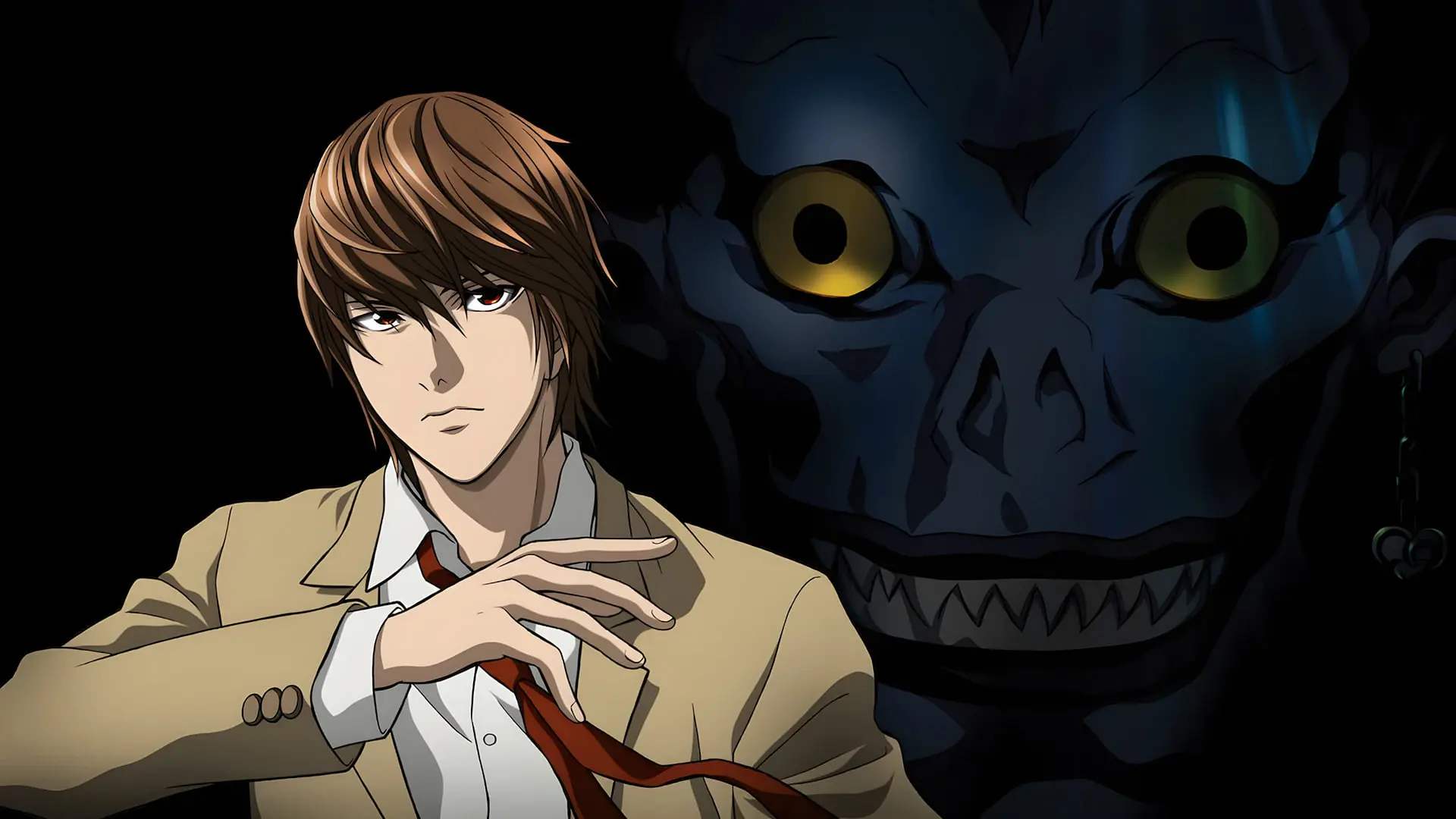 لایت یاگامی (Light Yagami) و شینیگامی ریوک (Ryuk) در انیمه Death Note