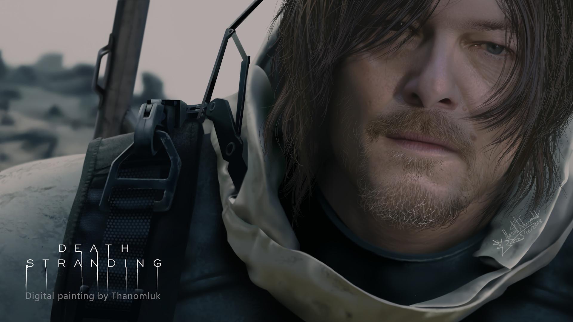 پوستر (کاور) بازی Death Stranding با حضور نورمن ریدس (Norman Reedus) در نقش سم (Sam)