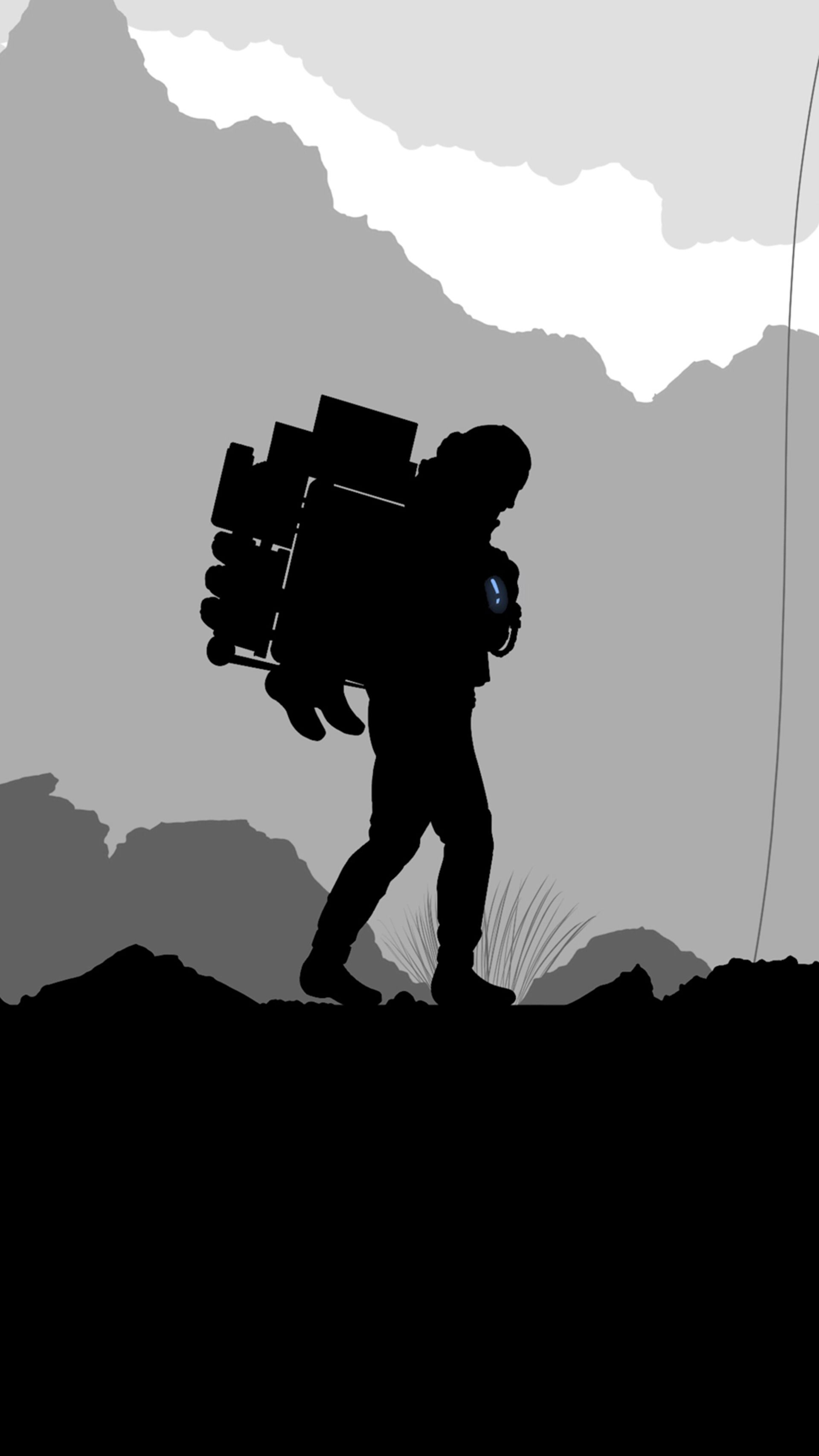 یک تصویر مینیمال و خاکستری از بازی Death Stranding