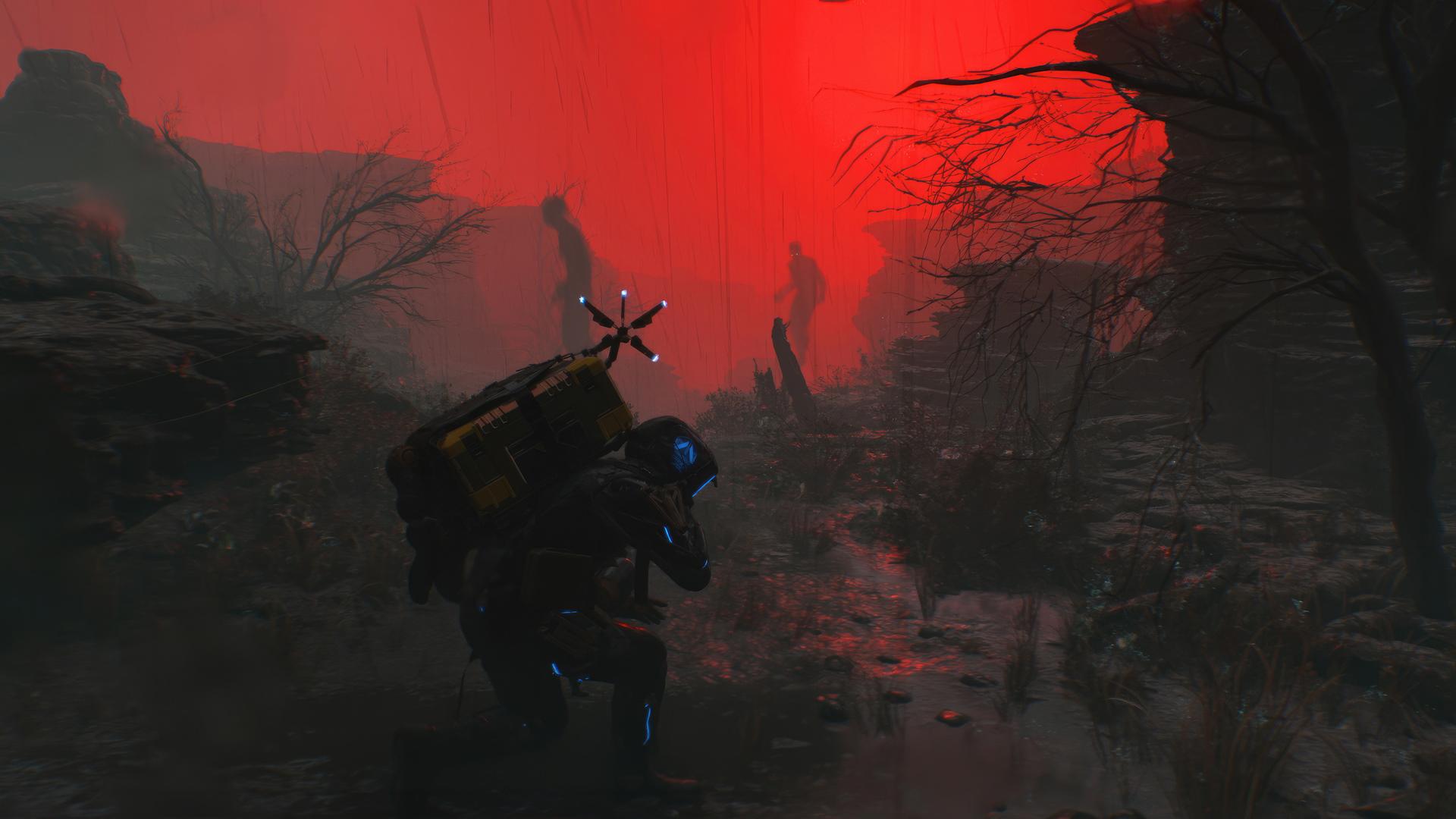مبارزه با دشمنان در اتمسفر قرمز بازی Death Stranding