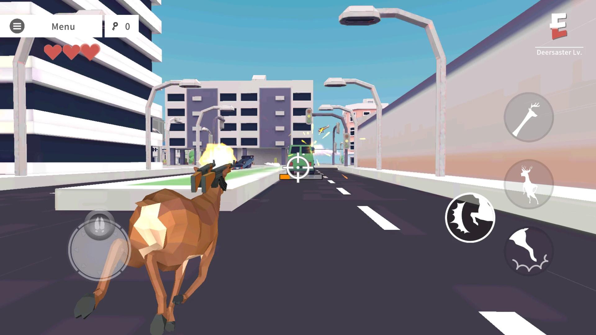 گوزن در محیط شهری بازی شبیه‌ساز DEEEER Simulator (Deeeer Simulator)