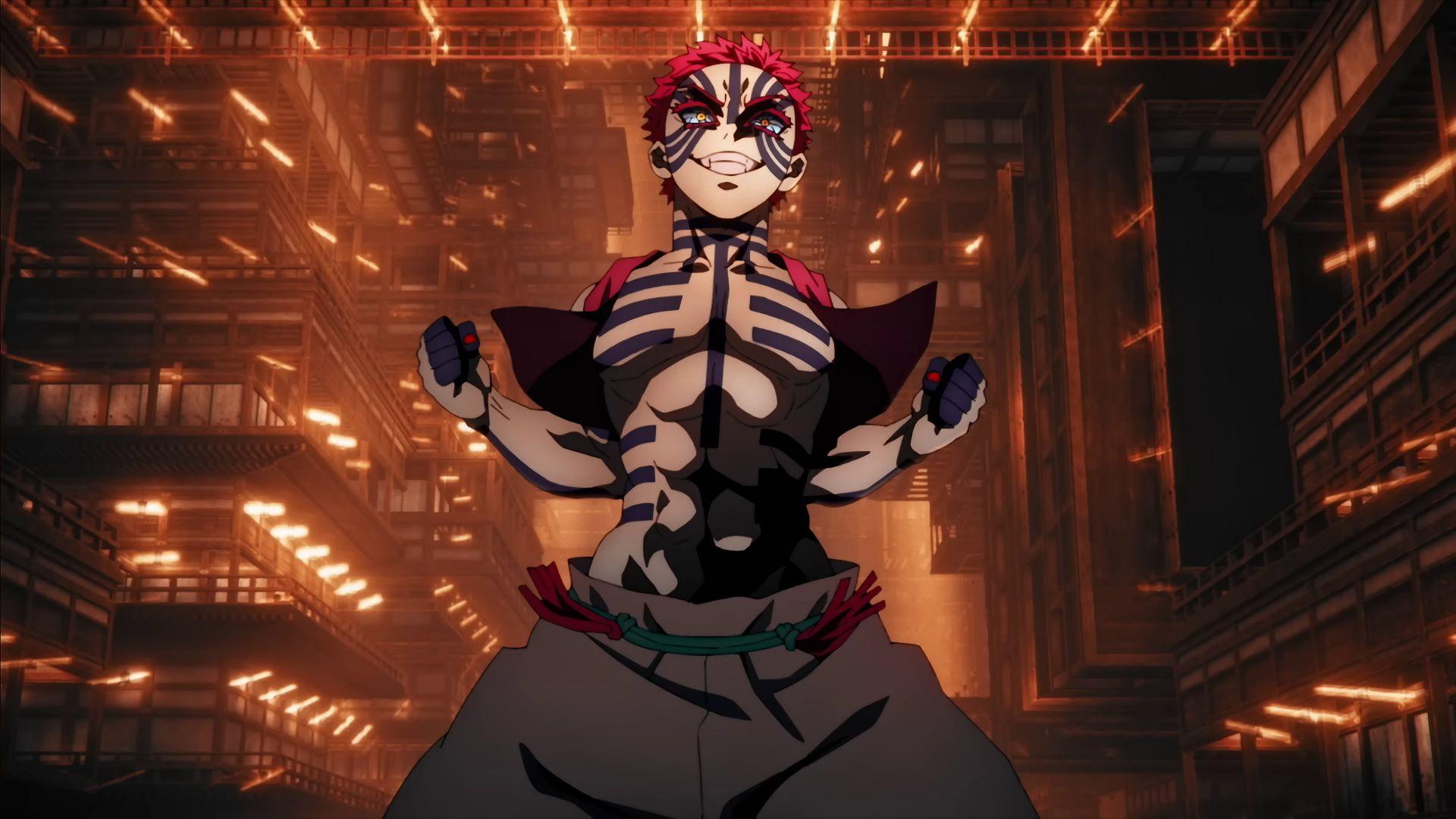 بازگشت آکازا در قسمت اول انیمه Demon Slayer: Kimetsu no Yaiba – Infinity Castle Arc