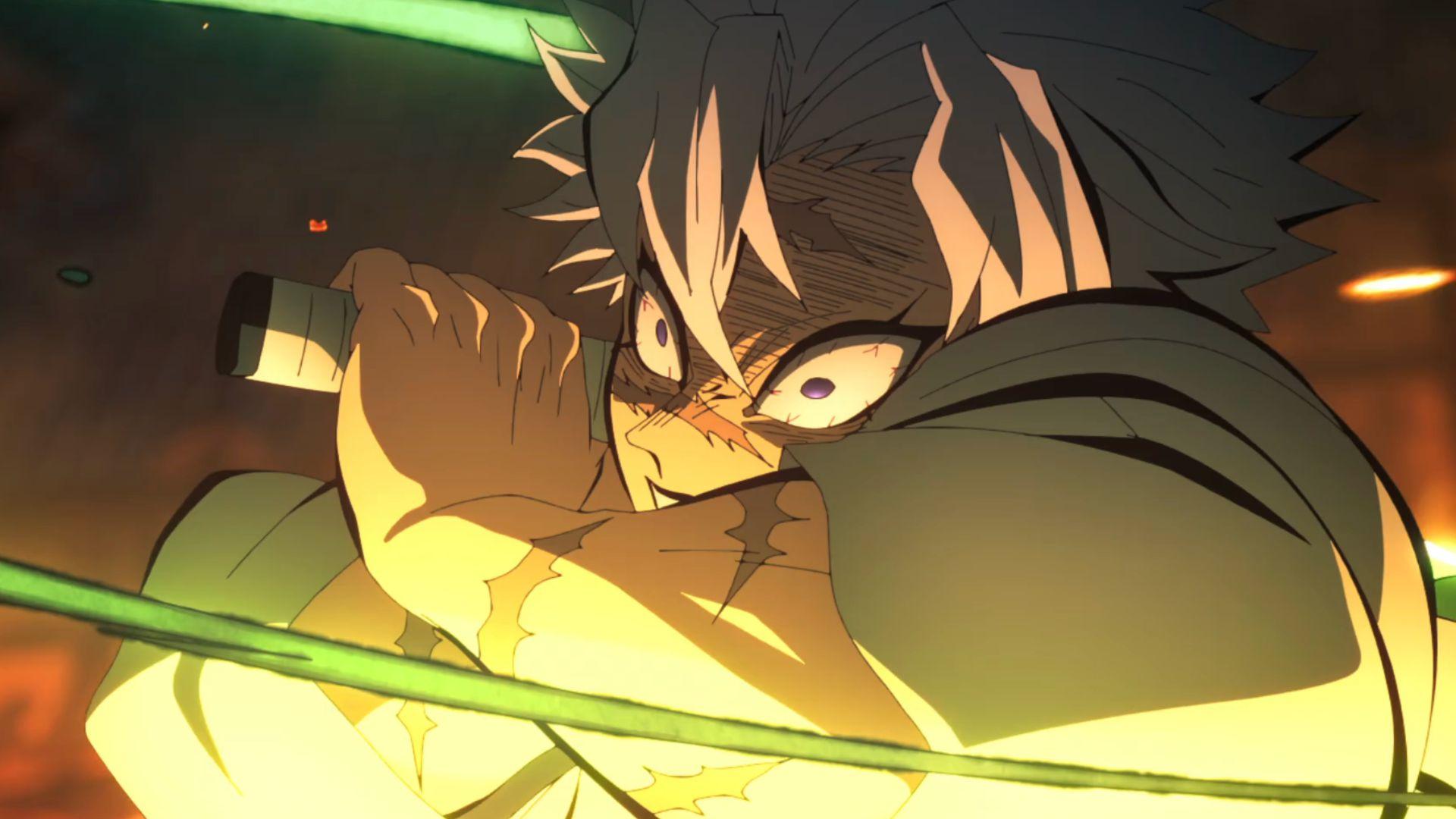 سانمی شینازوگاوا در قسمت اول انیمه Demon Slayer: Kimetsu no Yaiba – Infinity Castle Arc