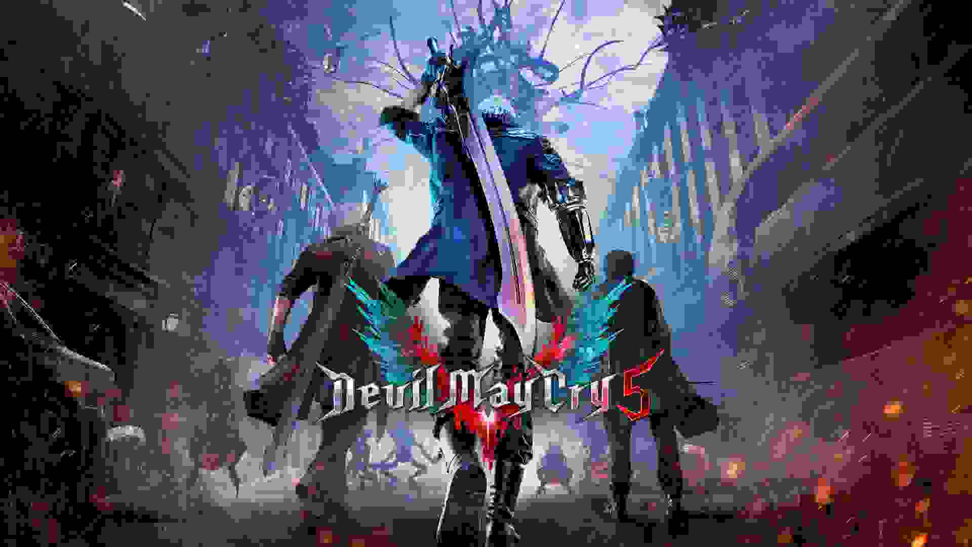 کاور (پوستر) بازی Devil May Cry 5 با حضور شخصیت‌های اصلی
