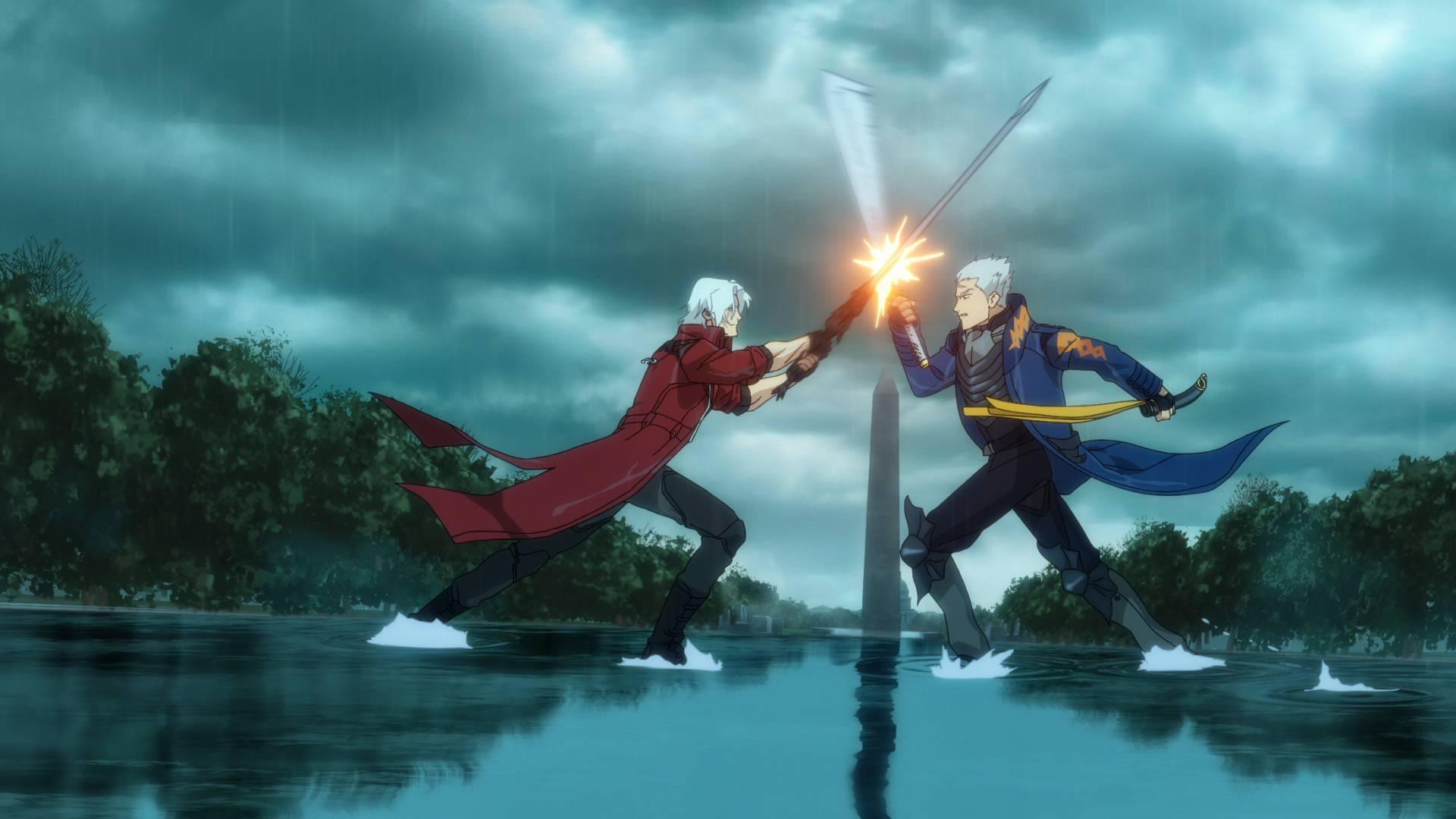 مبارزه دانته با ورجیل در فصل دوم انیمه Devil May Cry
