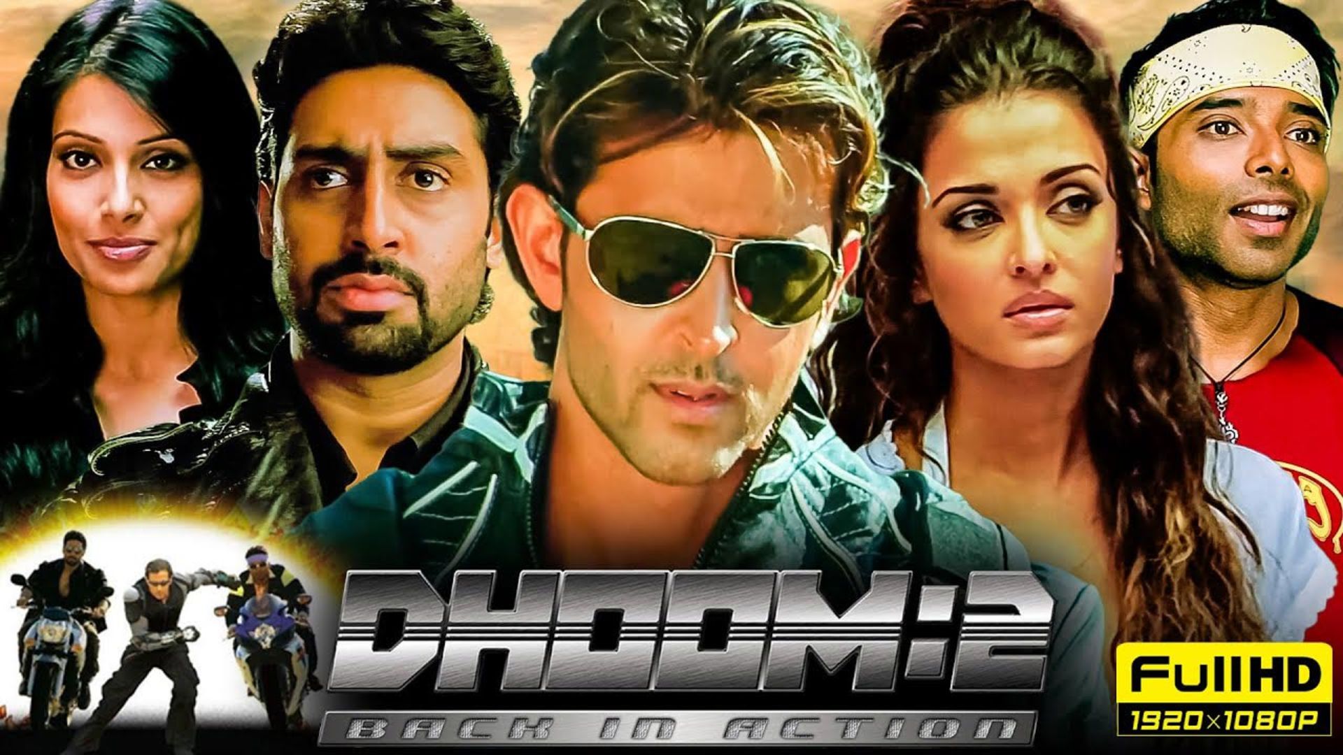 Dhoom_two_young_women_three_men_rithik_aishwarya_bipasha_abhishek