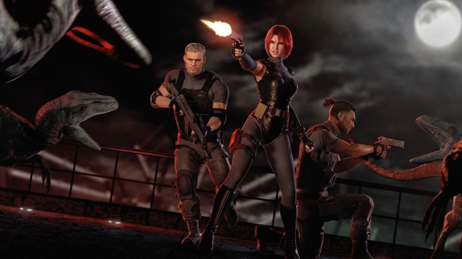 مبارزه شخصیت‌های سری Dino Crisis با دایناسورها 