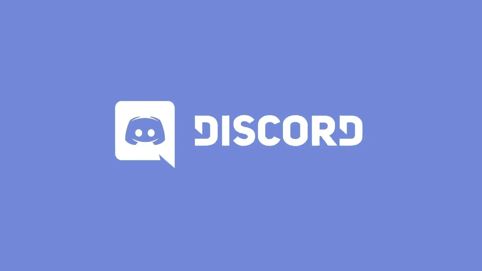 لوگوی سفید اپلیکیشن دیسکورد (Discord) روی پس‌زمینه آبی