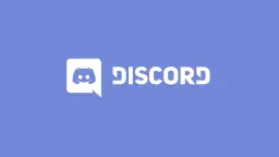 لوگوی سفید اپلیکیشن دیسکورد (Discord) روی پس‌زمینه آبی