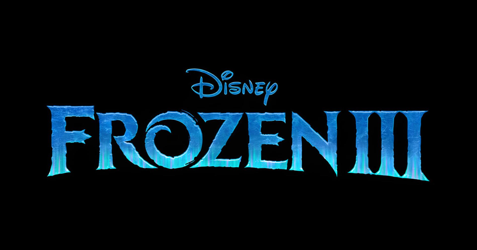 لوگوی انیمیشن فروزن ۳ (Frozen III) شرکت دیزنی با فونت یخی آبی