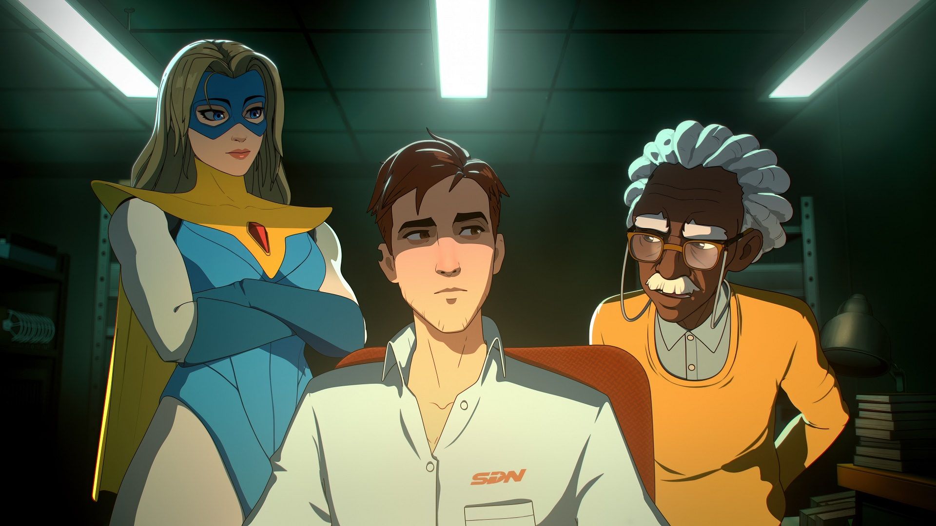 گفتگوی چیس، رابرت و بلوند بلیزر در بازی Dispatch