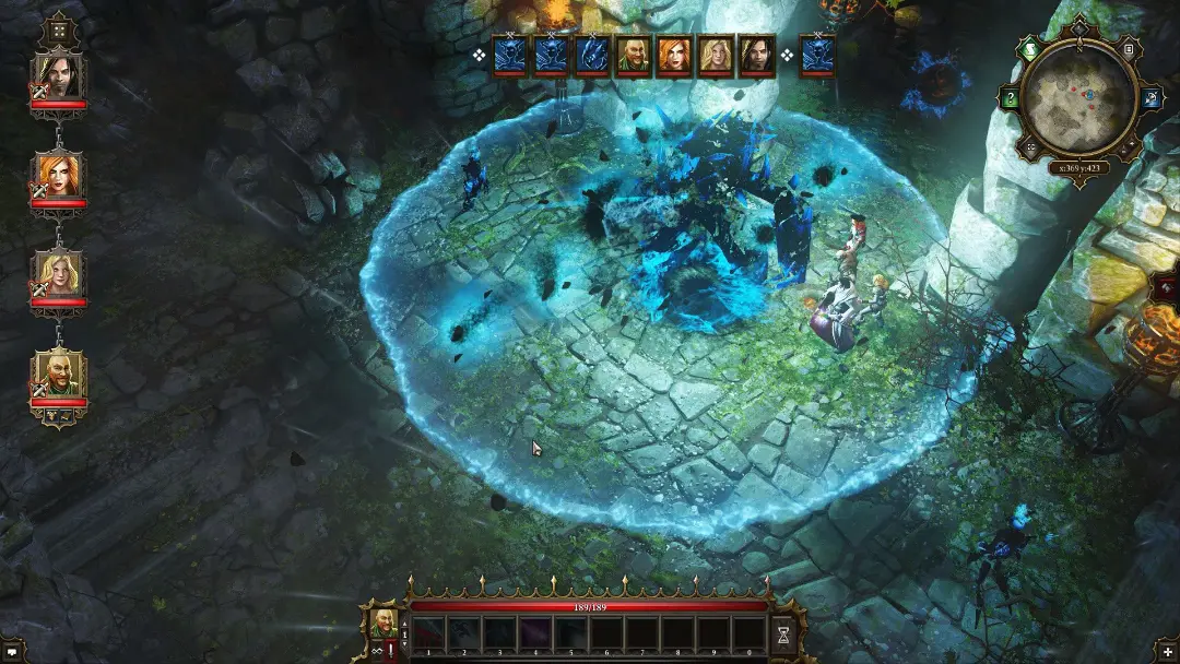 آسیب آبی‌رنگ (Blue AOE damage) در محیط بازی Divinity: Original Sin