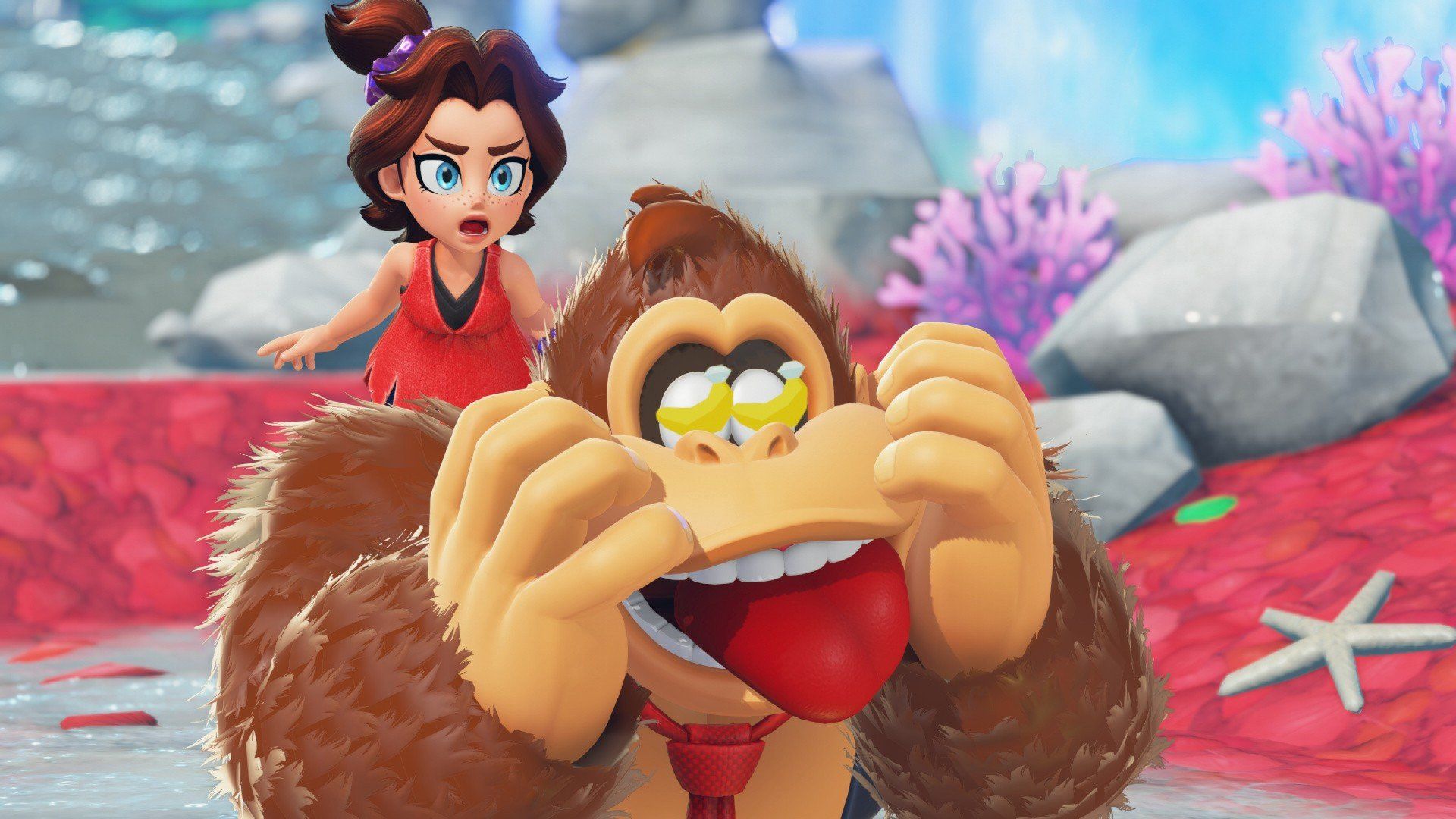 پائولین و دانکی کونگ در بازی Donkey Kong Bananza