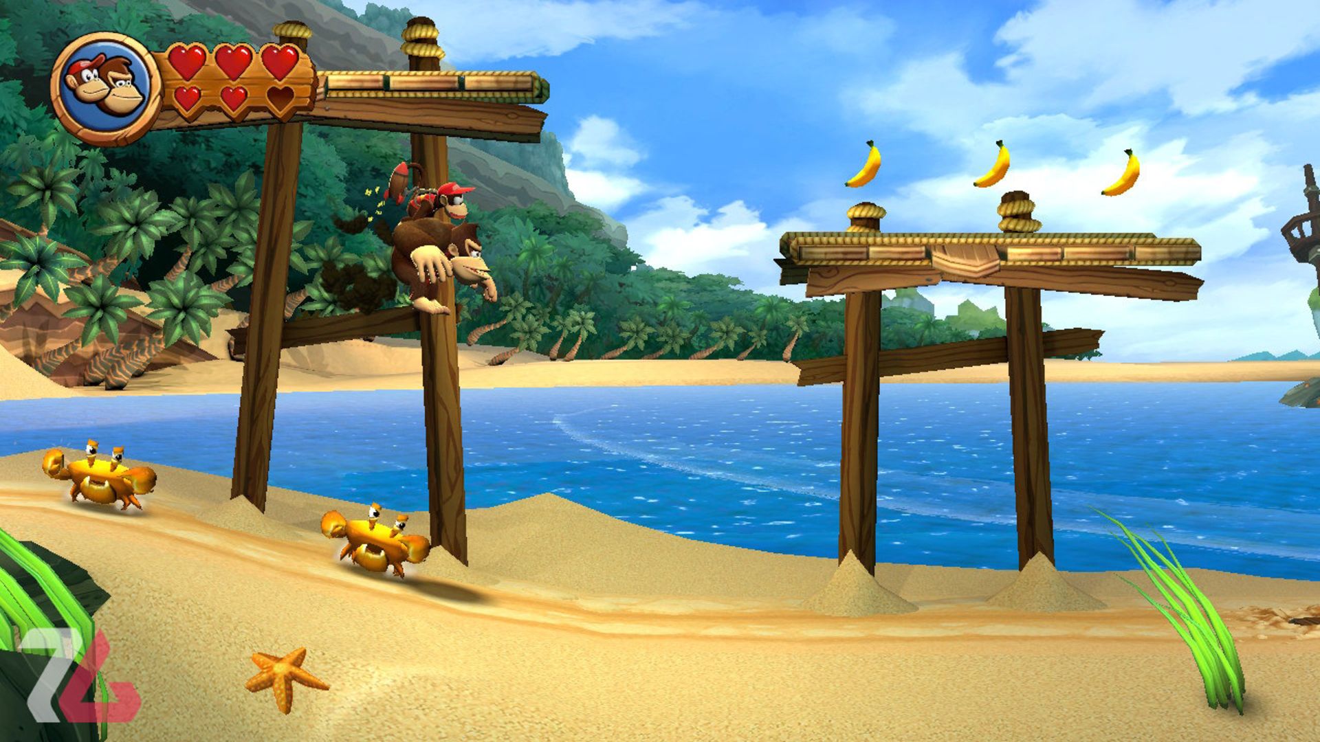 مرحله ساحلی بازی Donkey Kong Country Returns HD