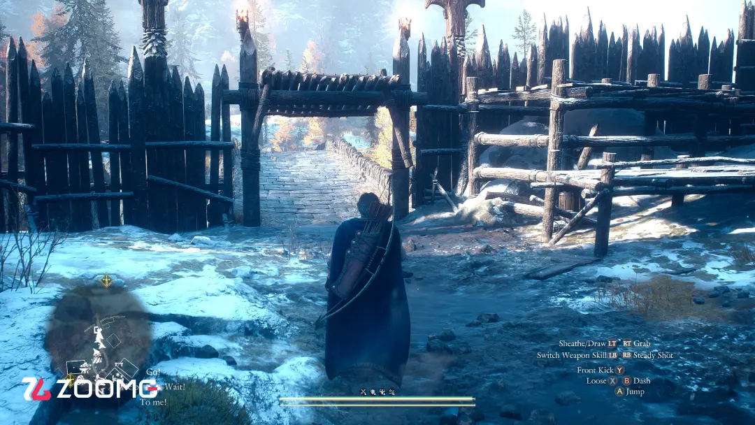 منظره‌ای از قلعه و حصار چوبی در بازی Dragon's Dogma 2 Dark Arisen