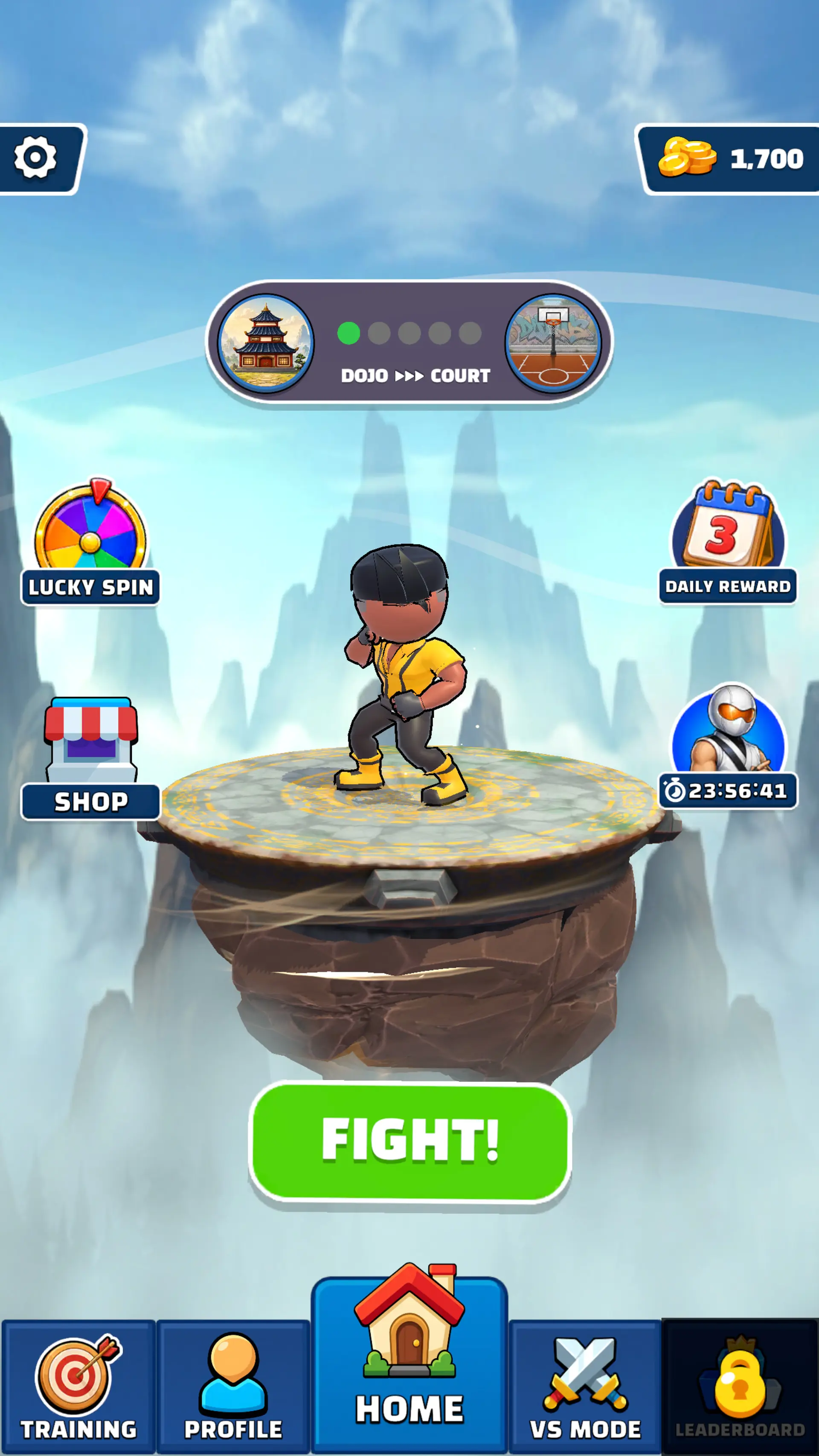 شخصیت کارتونی در محیط مبارزه بازی موبایل Draw Clash Hero