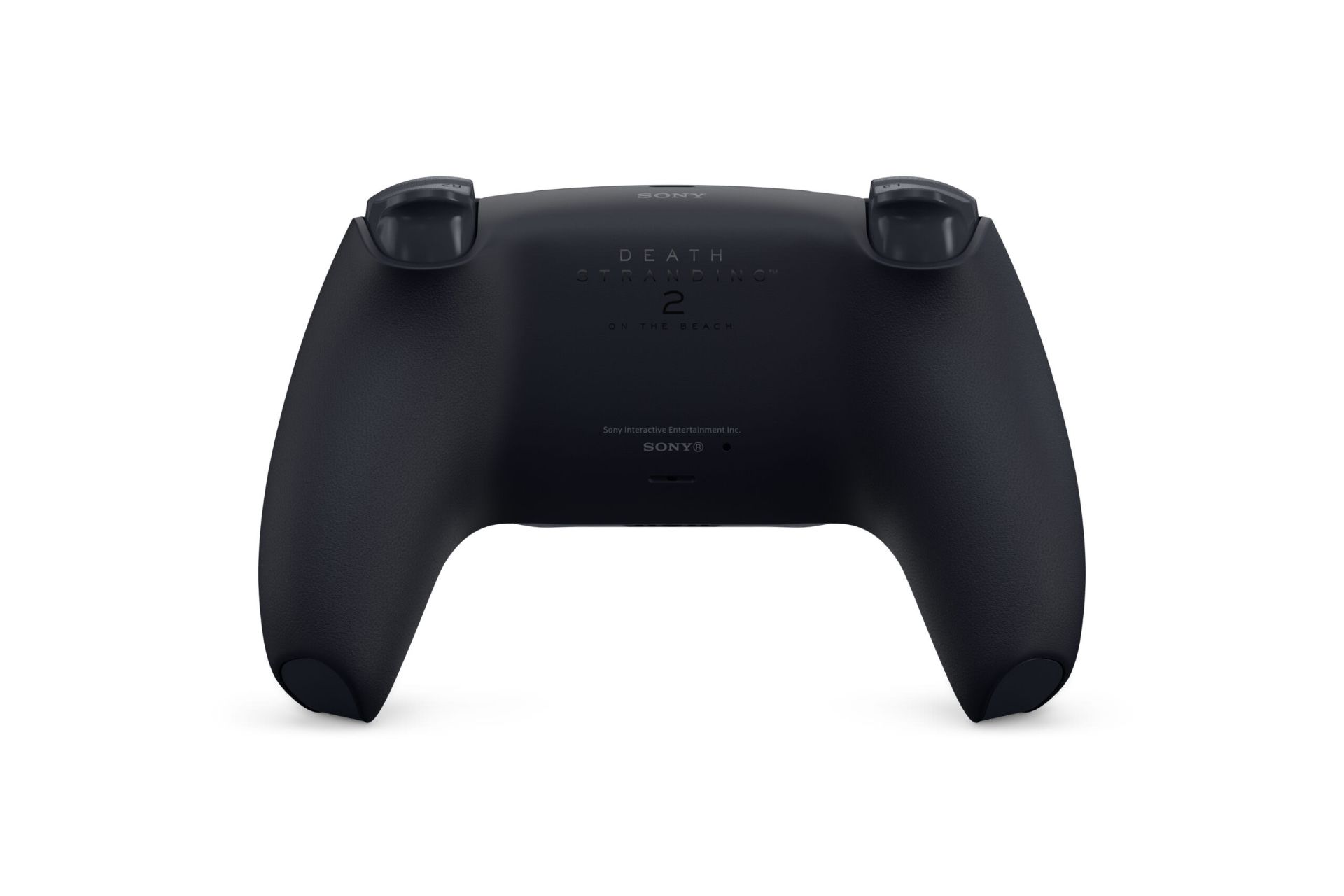 نمای پشت از کنترلر ویژه دوال سنس با طرح بازی Death Stranding 2: On the Beach