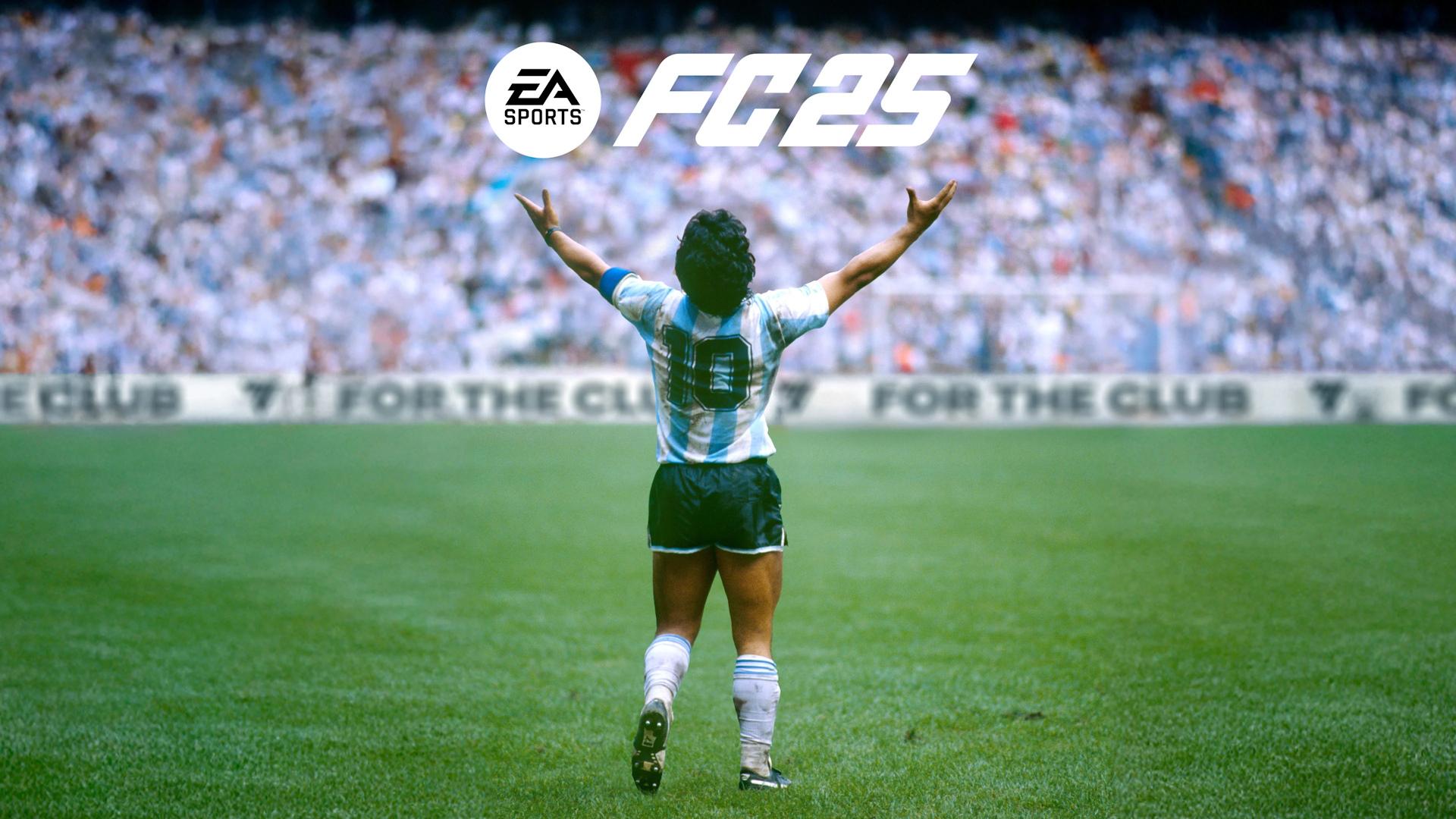 دیگو مارادونا (Diego Maradona) با لباس تیم ملی آرژانتین در بازی EA Sports FC 25
