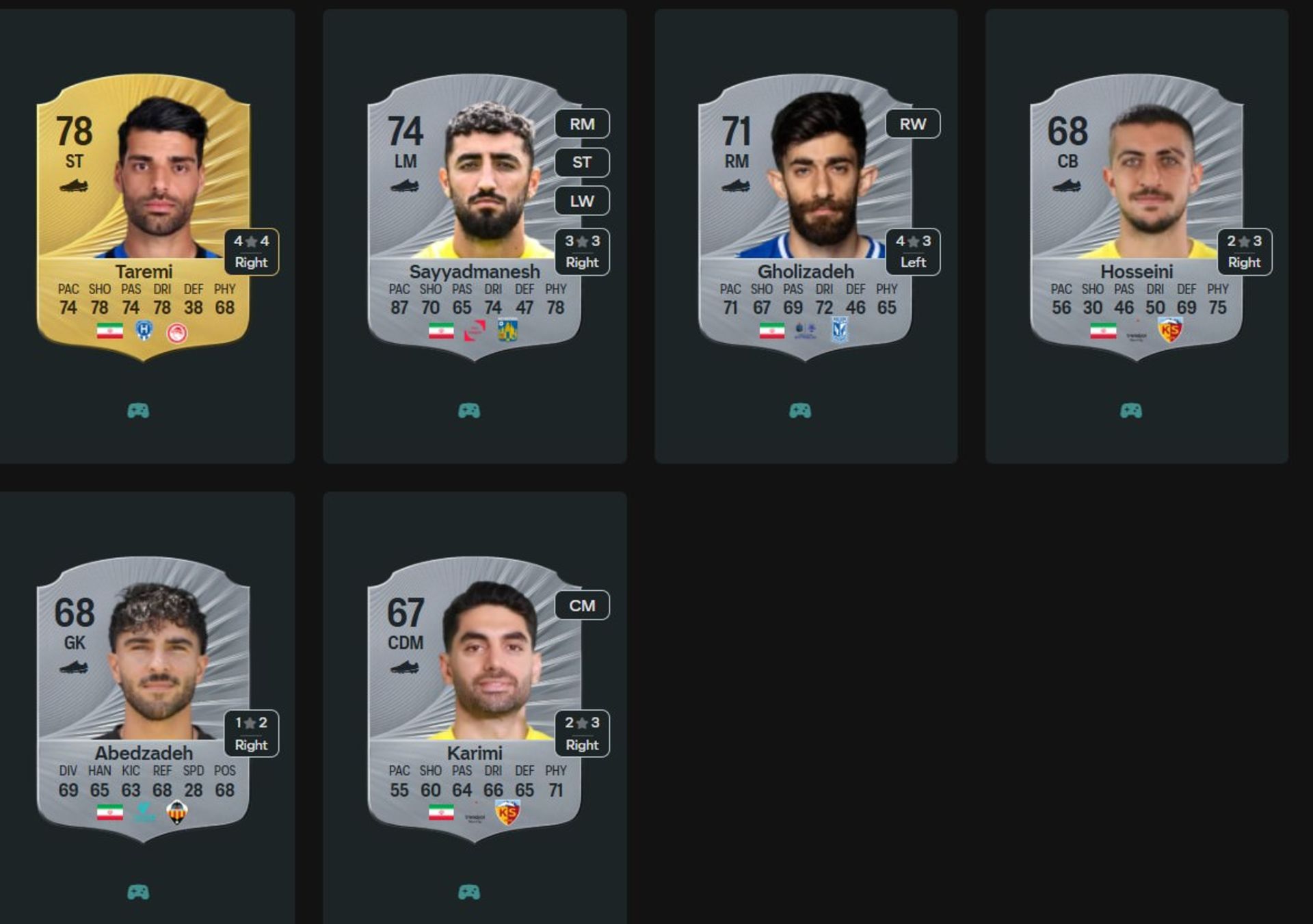 بهترین بازیکنان ایرانی در بازی FC 26