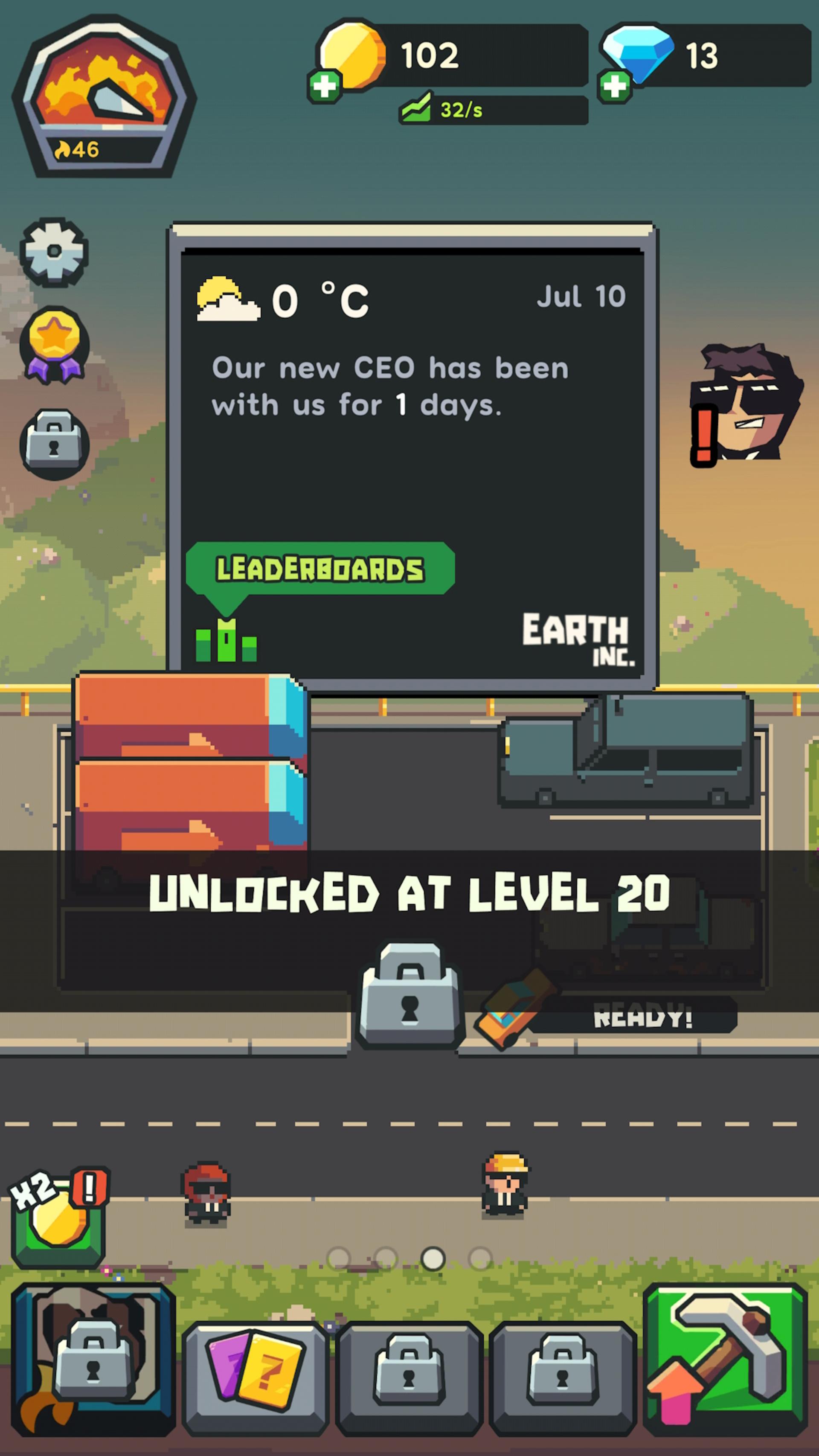 مراحل بالاتر بازی Earth Inc. Tycoon Idle Miner