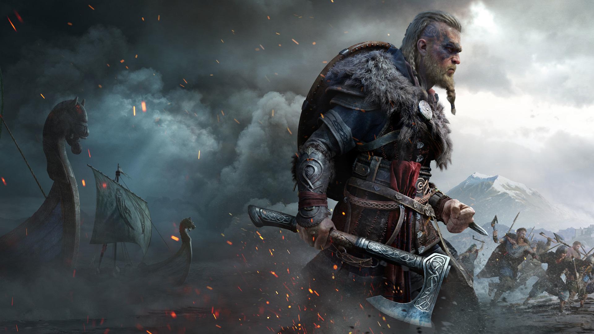 پیاده شدن ایوور (Eivor) از کشتی و ورود به سرزمین انگلستان در بازی Assassin's Creed Valhalla