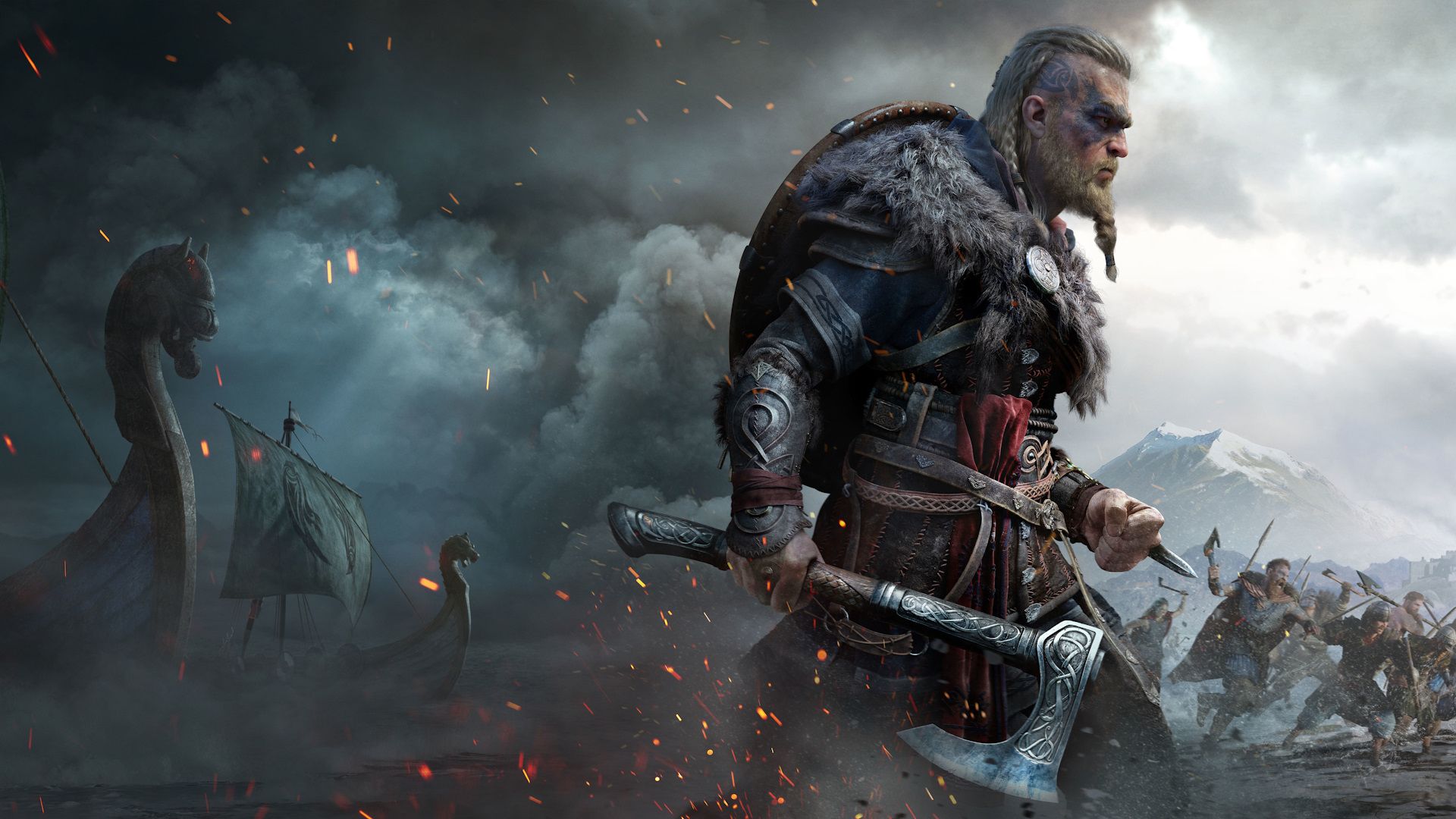 پیاده شدن ایوور (Eivor) از کشتی و ورود به سرزمین انگلستان در بازی Assassin's Creed Valhalla