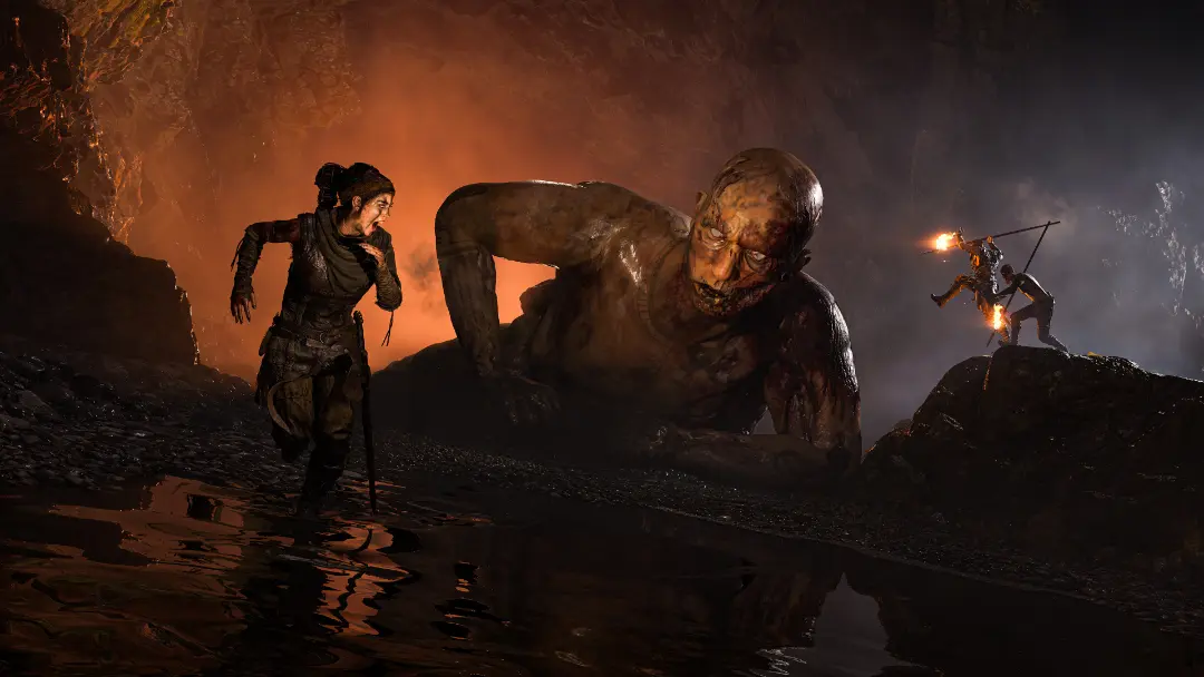 فرار کردن از یک غول عظیم‌الجثه در بازی Senua's Saga: Hellblade II