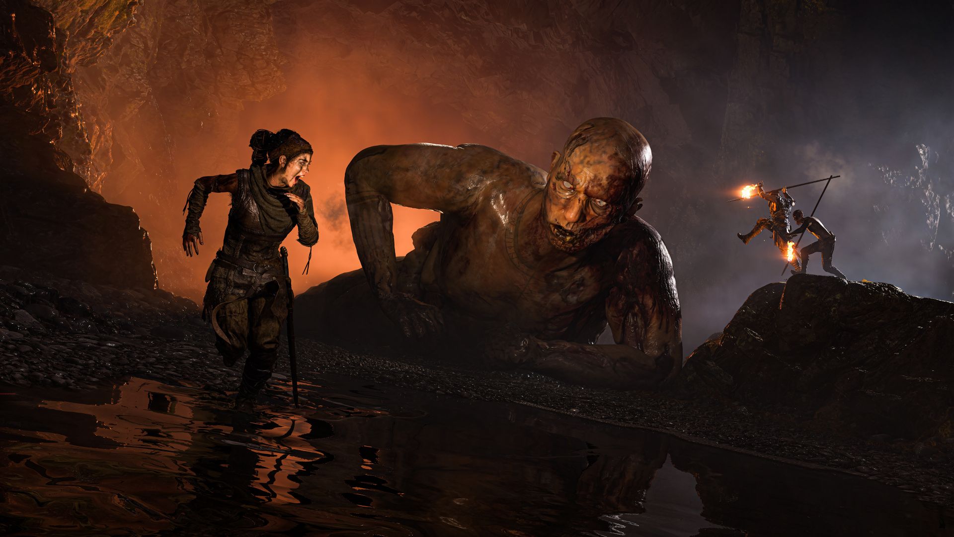 فرار کردن از یک غول عظیم‌الجثه در بازی Senua's Saga: Hellblade II